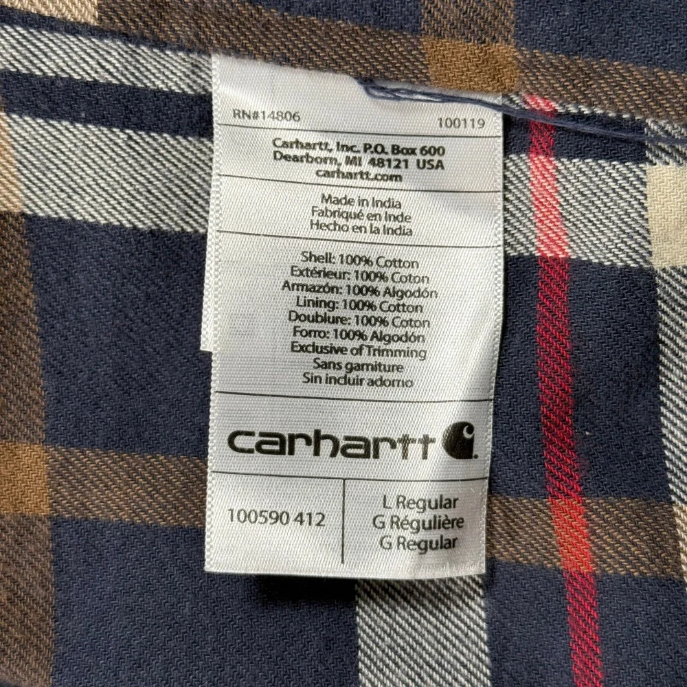 Carhartt 100590 Weathered Canvas Flannel Lined Shirt Jacket Men's Large